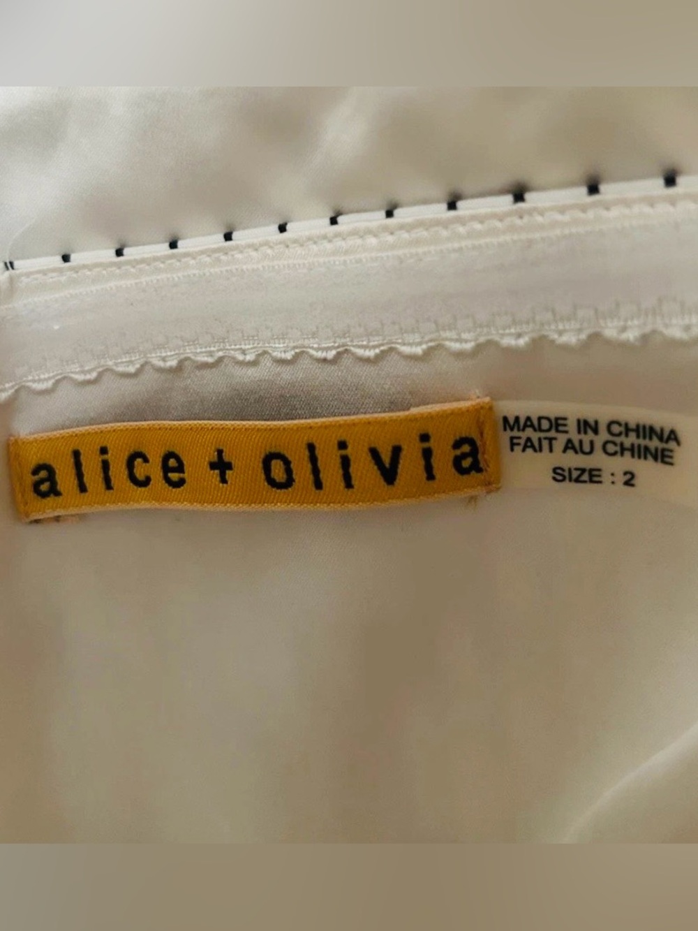 Alice + Olivia Strapless Fit Flare Mini Dress Black White Stripe 2 - Picture 9 of 10